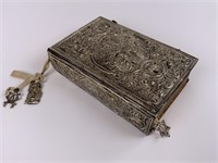 Antique Bible w/ Silver Plate Cover
