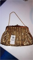 Whiting & Davis gold mesh purse mid century
