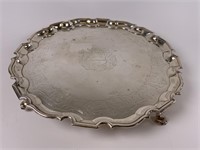 Chippendale Silver Footed Tray