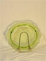 Uranium Glass Appetizer or Cake Plate