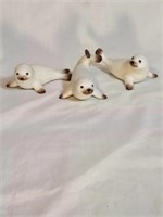 Set of 3 Homco Porcelain Seals