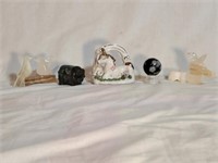Various Small Stone Figurines & 1 Porcelain Unicor