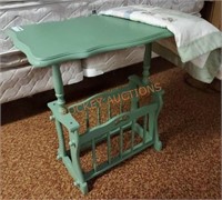 Small folding side table with quilt