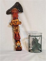Tomahawk/Rain Stick & Western Style Candle Holder