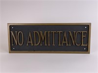 Brass No Admittance Sign