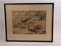 Framed Antique Asian Watercolor