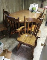 Dark dining table and 6 chairs