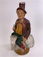 Vintage Figural Glass Whiskey Decanter