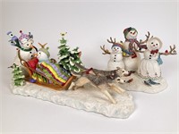 Lenox Midnight Dash & Snowman figurines