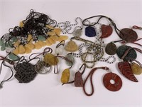 Carved Stone Jewelry lot