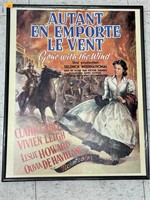 Framed Gone With The Wind poster. French? 16x