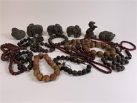 Wood Beaded Jewelry & Figurines