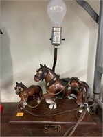 Clydesdales horse Lamp. No shade. 16in H. 6x 11in