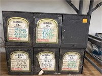Vintage metal prescription file box. 9.5x 15.5x