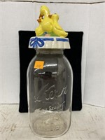 Large Kerr Mason jar. Half gallon. Duck ceramic