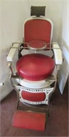 Koken antique barber chair with porcelain and
