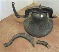 Antique cast iron bell with yoke that needs