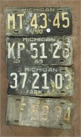 (3) 1953 Michigan license plates and (1) 1946.
