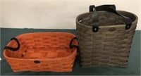 PAIR OF PETERBORO BASKETS WITH HANDLES