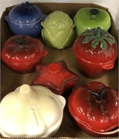 TRAY OF LE CREUSET MINIATURES