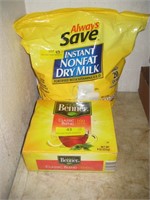 4 Lbs Dry Milk & Pkg of Tea Bags