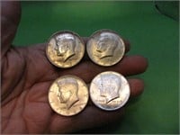 4 (90%) Silver 1964 Kennedy Half Dollars