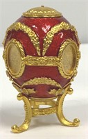 Faberge-Inspired Red Enamel Joan Rivers Egg