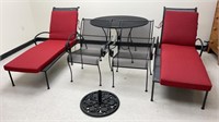 Black and Red Cushion Patio Set