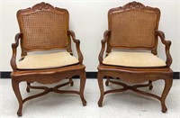 Louis XV-Style French Provincial Chair Pair