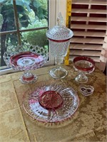 Cranberry Trim Glassware Collection