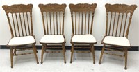 Oak Pressed Back Chair Set