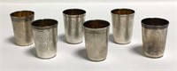 Set Of 6 Russian 916 Silver Cups