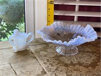 Frosted Cup & Ruffled Bowl