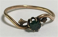 14k Gold Ring With Green Stone