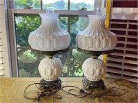 Pair of Hurricane Style Lamps