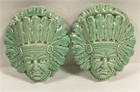 Pair Of Burleigh Ware Indian Pottery Wall Pockets