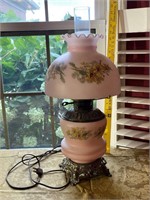 Pink Floral Parlor Lamp