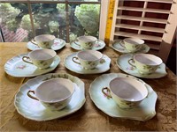 8 Lefton Teacups and Saucers
