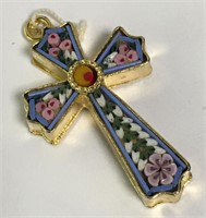 Micromosaic Cross Pendant