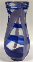 Blue And Clear Art Glass Vase