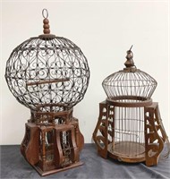 Two Wire and Wood Birdcages