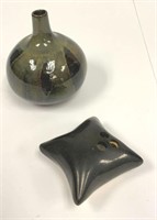 Puff Pottery Pen Holder, Glazed Vase