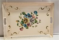 PINK Toleware tray 22x16 - pic looks white