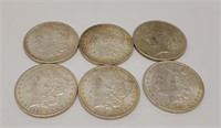 (5) 1901-O Dollars AU-BU; 1934 Dollar AU