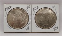 1922, ’23 BU Silver Dollars