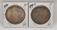 1890-P,S Silver Dollars XF-AU