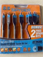 Spyder 6+2 -pc spade bit set