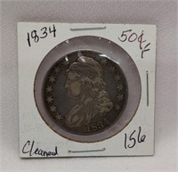 1834 Half Dollar F-Cleaned