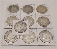 10 Pre-‘21 Morgan Dollars AG-G (Cleaned)