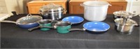 variety of cookware and skillets